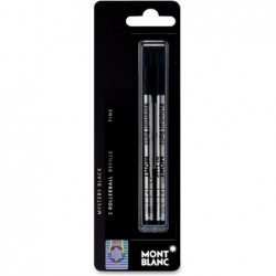 Mont Blanc Fine Point schwarze Rollerball-Minen (2er-Pack) zur Verwendung mit Montblanc Classique- und Starwalker-Rollerball-Stiften