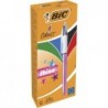 BIC 4 Colours Shine Kugelschreiber – Schachtel mit 12 Stück – Gehäuse in Metallic-Pink mit 4 Tintenfarben (Blau, Schwarz, Rot, Grün)