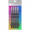 Pilot Precise V5/V7 Stick Rolling Ball Pens, feine und extrafeine Spitze, verschiedene Spitzen, schwarze Tinte, 4er-Pack; Paket mit wiederverwendbarer Plastikhülle