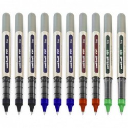 uni-ball EYE - UB-157 Tintenroller - 0,7 mm Feder - [10er-Pack] - 3 x Schwarz, 3 x Blau, 2 x Rot, 2 x Grün