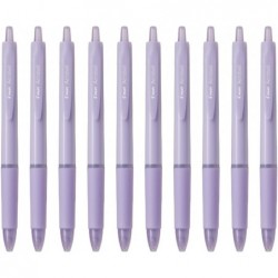 Pilot Acroball Druckkugelschreiber, 0,5 mm feine Spitze, schwarze Tinte auf Ölbasis, violettes Gehäuse mit Elastomer-Griff, BAB-15-PUB, 10er-Pack