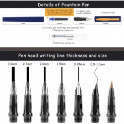 Kalligraphie-Stift-Set, Kalligraphie-Füllfederhalter mit 7 verschiedenen austauschbaren Federn mit 60 Tintenpatronen (12 Farben), 3 multifunktionale Farbfüllfederhalter