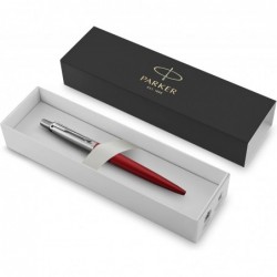 Parker Jotter Kugelschreiber, Kensington Red, mittlere Spitze, blaue Tinte, Geschenkbox