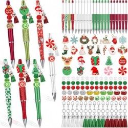 22-teiliges Weihnachts-Stifteset mit Perlen, mit 122 bunten Perlen, 25 Weihnachtsanhängern, 15 Quasten und 15 Karabinerverschlüssen, DIY-Weihnachtsstiftgeschenken aus Perlen