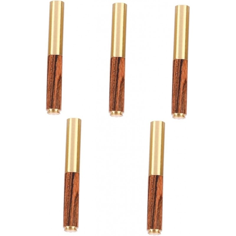 NUOBESTY 5 PCS Vintage Holz-Mini-Füllfederhalter, handgefertigter Messing-Holz-Füllfederhalter mit kurzem Absatz, Taschen-Reisefüllfederhalter für Tagebuchschreiben, Büro- und Schulbedarf