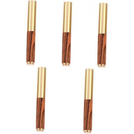 NUOBESTY 5 PCS Vintage Holz-Mini-Füllfederhalter, handgefertigter Messing-Holz-Füllfederhalter mit kurzem Absatz, Taschen-Reisefüllfederhalter für Tagebuchschreiben, Büro- und Schulbedarf