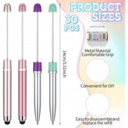 Qilery 30 Stück Perlenstifte mit Stylus-Spitzen, Kunststoffperlen-DIY-Stylus 2-in-1, multifunktionaler Stylus für Gummi-Touchscreen, Handschrift-Kugelschreiber, 1,0 mm, schwarze Tinte, Bürobedarf (Regenbogen)