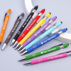 Personalisierte Stifte mit Stift – Individuelle Stifte mit Aufdruck Ihres Logos oder Ihrer Nachricht – Ideal für Geschenke, Werbeaktionen und Geschäftszwecke – Schwarze Tinte (20 Stück, Gelb)