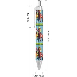 Kugelschreiber mit Jockeys-, Pferde- und Rennsport-Aufdruck, einziehbarer Stift mit feiner Spitze und schwarzer Tinte, 0,5 mm, Bürobedarf für Frauen und Männer