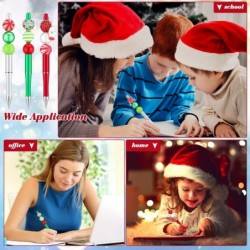 Gueevin 20 Sets Weihnachtsstifte mit Perlen für Kinder, Weihnachtsgeschenke fürs Klassenzimmer, Bastelset, Kugelschreiber mit Perlen, Diamant-Abstandshalter, verschiedene Charms, Karabinerverschlüsse, Stift für Heimwerkerbedarf, Kindergeburtstag (süßer Stil)