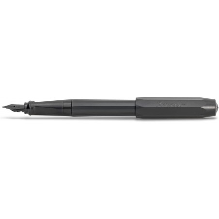 Kaweco PERKEO Füllhalter All Black I Premium Füllhalter für Tintenpatronen I Exklusiver Füller 13cm I Feder: F (Fein)