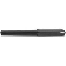 Kaweco PERKEO Füllhalter All Black I Premium Füllhalter für Tintenpatronen I Exklusiver Füller 13cm I Feder: F (Fein)