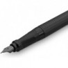 Kaweco PERKEO Füllhalter All Black I Premium Füllhalter für Tintenpatronen I Exklusiver Füller 13cm I Feder: F (Fein)