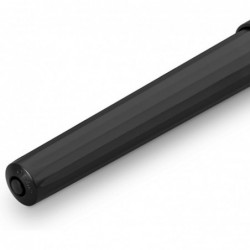 Kaweco PERKEO Füllhalter All Black I Premium Füllhalter für Tintenpatronen I Exklusiver Füller 13cm I Feder: F (Fein)