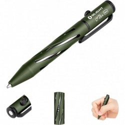 OLIGHT O'Pen Mini-Kugelschreiber, auswechselbare EDC-Schwarztintenstifte von Bolt Action für Büro, Arbeiten, Schreiben, Bauarbeiten (ROT), im Paket mit O'Pen Mini (OD-Grün)