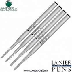 Lanier Kombipack – 4er-Pack – Monteverde® Capless M42 Gel-Tintenmine, kompatibel mit den meisten Kugelschreibern im Montblanc®-Stil – Schwarz (feine Spitze 0,6 mm)