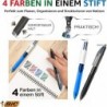 BIC 4 Colours Grip Pro Druckkugelschreiber mit mittlerer Spitze (1,0 mm), 12 Stifte und jeder Stift enthält 4 Farben