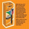 BIC 4 Colours Grip Pro Druckkugelschreiber mit mittlerer Spitze (1,0 mm), 12 Stifte und jeder Stift enthält 4 Farben