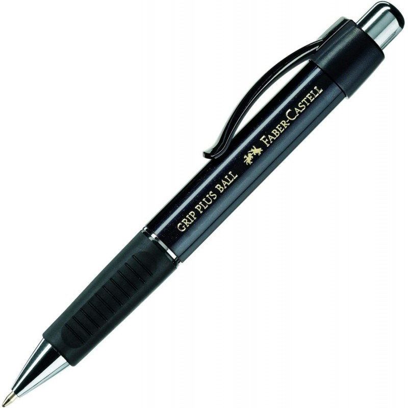 Faber-Castell Grip Plus Kugelschreiber Metallic Schwarz