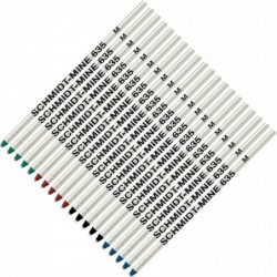 Schmidt 635 D1 Minen-Kugelschreibermine, schwarze, blaue, grüne, rote Tinte (mittlere Spitze 0,7 mm), 20er-Packung