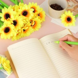 Blumen-Stift, künstliche Sonnenblumen-Stifte, Blumen-Kugelschreiber, schwarz, 0,5 mm, Gel-Tinten-Rollerball, Schreibstifte zum Valentinstag, für Frauen, Mädchen, Teenager, Büro, Schulbedarf, Studenten, Kinder, 28 Stück