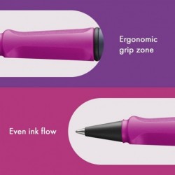 Lamy safari pink cliff – Tintenroller mit ergonomischem Griffstück & Strichstärke M – für angenehm langes Schreiben – aus robustem ASA-Kunststoff – inklusive Tintenroller-Mine M 63 in Schwarz