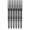 Pilot Precise V7 Stick Rolling Ball Pens, feine Spitze (0,7 mm), schwarze Tinte, 6er-Pack; Paket mit wiederverwendbarer Plastikhülle