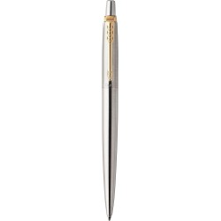 Parker Jotter Gelstift, Edelstahl mit Goldrand, mittlere Spitze, schwarze Tinte