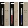 Parker Jotter 3 Farben – 1 schwarzer + 1 blauer + 1 roter Kugelschreiber, 1,0 mm, mittlere Spitze, schwarze Tinte (Jotter Box) (mittlere Spitze, schwarz)