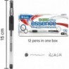 BAZIC Essence Gelstift, mittlere Spitze 1,0 mm schwarze Geltintenstifte, angenehmer Griff für sanftes Schreiben, 12 Stück, 4er-Pack