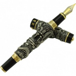 Jinhao 999 Twins Dragon Playing Pear Ancient Black Füllfederhalter Red Jewerly