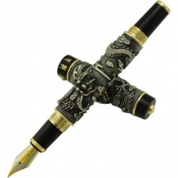 Jinhao 999 Twins Dragon Playing Pear Ancient Black Füllfederhalter Red Jewerly