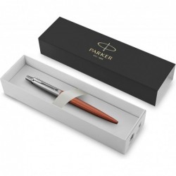 Parker 1953189 Jotter Kugelschreiber, Chelsea Orange mit mittlerer Spitze, blaue Tinte, Geschenkbox