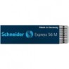 Schneider Express 56 Mine für Kugelschreiber, dokumentenecht, M, schwarz, mit Edelstahlspitze, 20 Stück