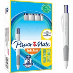 Paper Mate InkJoy Quatro Druckkugelschreiber, mittlere Spitze, Business-Farben, 12 Stück