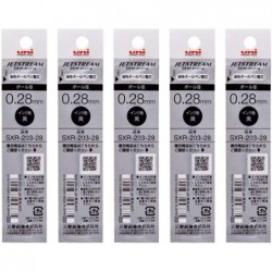 uni Jetstream Edge 0,28 mm Kugelschreiber auf Ölbasis, schwarzes Gehäuse (SXN100328.24) + Jetstream Edge 0,28 mm Kugelschreiberminen (SXR-203-28 Schwarz), 5er-Minenset und Haftnotizen von Amazon