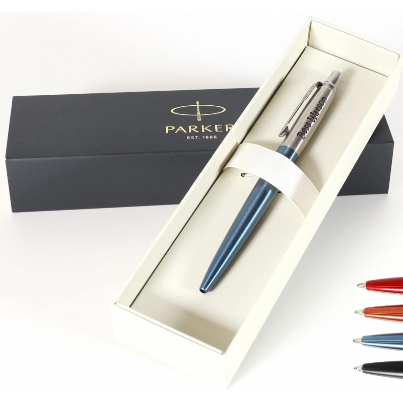 Personalisierter Parker Jotter Bond Street-Stift + Geschenkbox | Entwerfen Sie ein wirklich einzigartiges Geschenk | Lasergravur - Blau