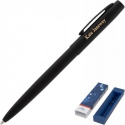 Personalisierter Fisher Cap-O-Matic Space Pen – Nicht reflektierender, mattschwarzer Kugelschreiber mit individueller Messinggravur, mittlere Schreibspitze, schwarze Tinte, unter Druck für extreme Bedingungen – Ideales Geschenk für taktische Berufe