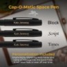 Personalisierter Fisher Cap-O-Matic Space Pen – Nicht reflektierender, mattschwarzer Kugelschreiber mit individueller Messinggravur, mittlere Schreibspitze, schwarze Tinte, unter Druck für extreme Bedingungen – Ideales Geschenk für taktische Berufe