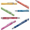 Express Pencils™ - Soft-Touch-Stifte mit Stylus, personalisierte Metallstifte mit aufgedrucktem Namen - Schwarze Tinte - Aufgedruckte Nachricht Ihrer Wahl - 12 Stück/Packung (Gelb)