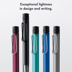 Lamy AL-star turmaline – Kugelschreiber mit transparentem, ergonomischem Griffstück und Strichstärke M – leichtes Aluminiumgehäuse – inklusive Großraummine M 16 in Schwarz