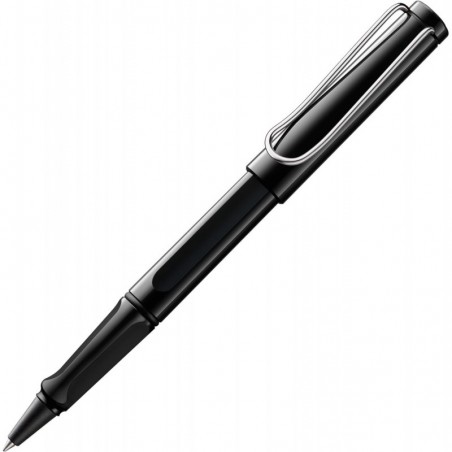 Lamy safari black – Tintenroller mit ergonomischem Griffstück & Strichstärke M – für angenehm langes Schreiben – aus robustem ASA-Kunststoff – inklusive Tintenroller-Mine M 63 in Schwarz