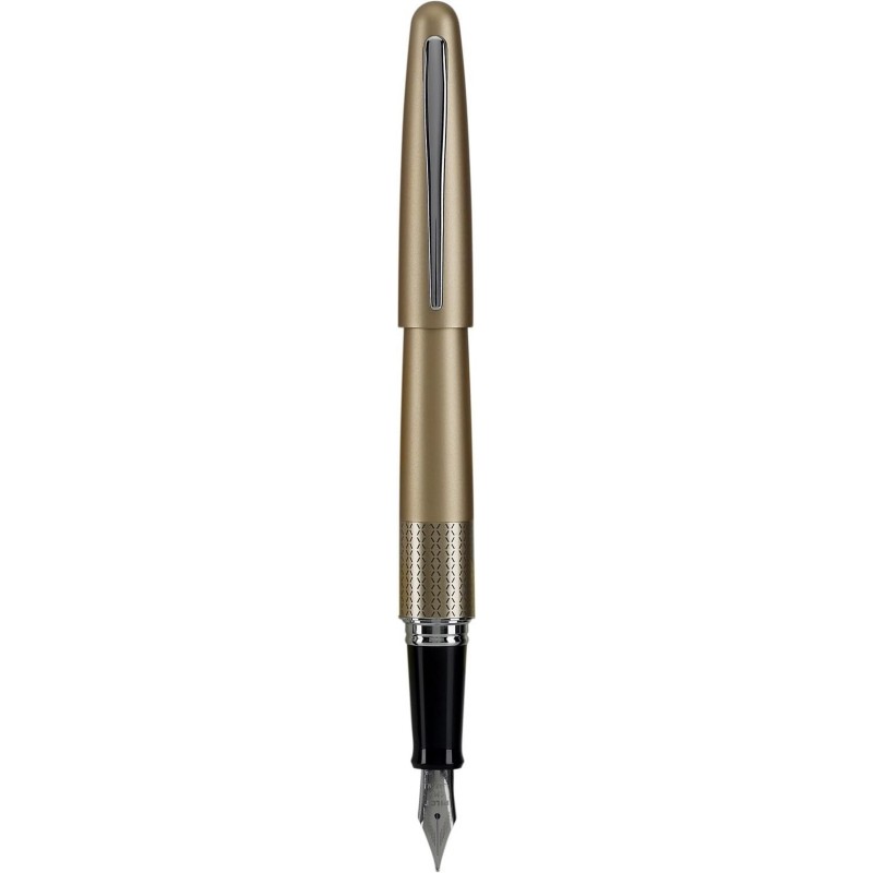 PILOT Metropolitan Collection Füllfederhalter, goldener Schaft, Zickzack-Design, mittlere Feder, schwarze Tinte (91103)