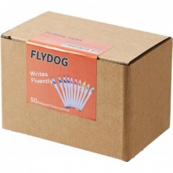 FLYDOG Druckkugelschreiber, 50er-Pack, weißer Schaft, farbige Akzente, 1,0 mm schwarze Tinte, für Business, Büro, Unterschriften