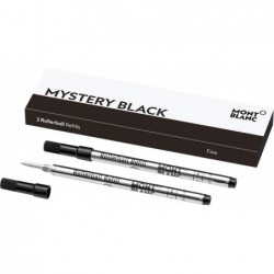 Montblanc Rollerball-Minen (F) Mystery Black 105162 – Schnelltrocknende Stiftminen für Montblanc Rollerball- und Fineliner-Stifte – 2 x schwarze Stiftpatronen