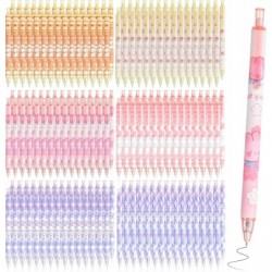 180 Stück Kawaii-Stifte, Großpackung, süßer Stift, Kawaii-Schreibwaren, Weihnachts-Gel-Tintenstift, Geschenke zum Schulanfang, 0,5 mm schwarze Tinte, einziehbarer feiner Kugelschreiber, stilvolle Schulstifte für Kinder, Mädchen, Büro, Schule