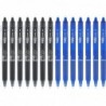 Pilot, FriXion Clicker, löschbare Gelstifte, feine Spitze 0,7 mm, 14er-Pack, Schwarz und Blau