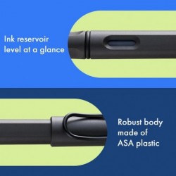 LAMY safari umbra – Füllhalter mit ergonomischem Griffstück & schwarzer Stahlfeder in Größe M – ideal für jegliches Schreiben & Kalligraphieren – inklusive LAMY T 10 blauer Patrone – Rechtshänder