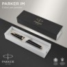 PARKER IM Tintenroller, Schwarzlack mit Goldbesatz, feine schwarze Tintenmine, Geschenkbox (1931659), Schwarz und Gold