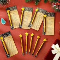 48 Sets Weihnachtsgeschenke für Partys, Weihnachtsstern-Stifte, christliche Stifte mit Weihnachtsstern-aufgedruckten Karten, Weihnachtsgeschenke für die Kirche, Sonntagsschulgeschenke für Schüler, Weihnachtsgeschenke